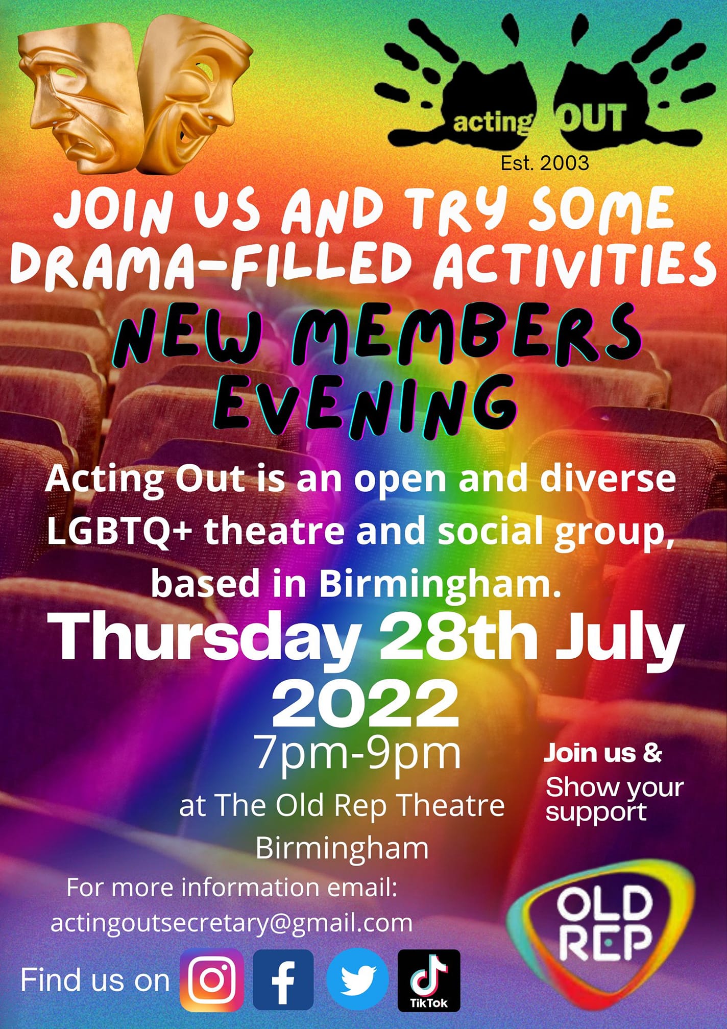 poster for the july 2022 new members night